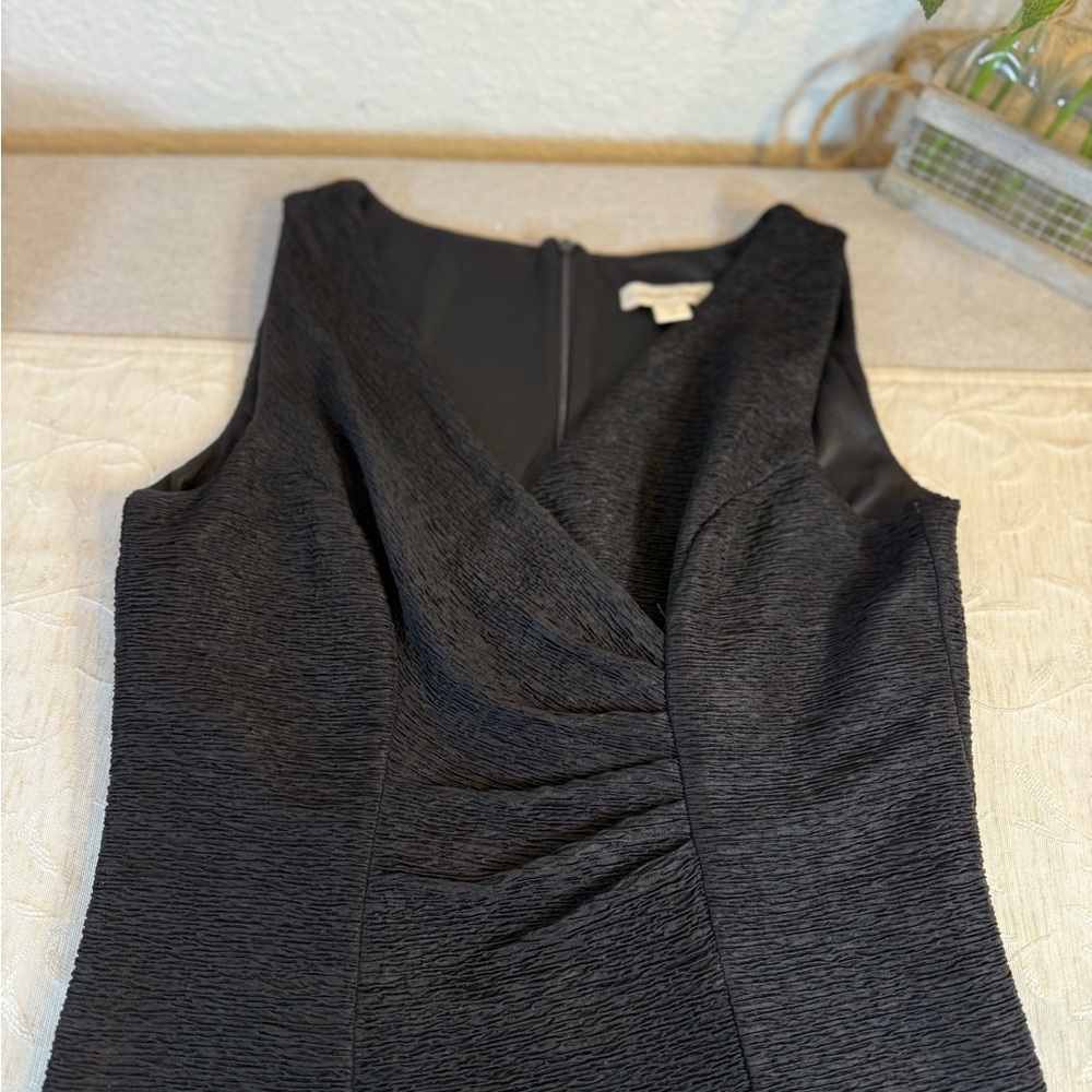 Coldwater Creek Women's‎ Size 10 Black Textured Sleeveless V-Neck Sheath Dress